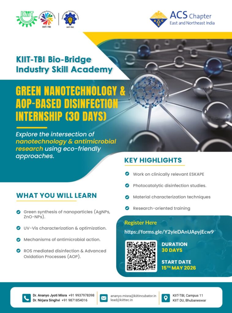 Green Nanotechnology & AOP-Based Disinfection Internship (30 Days)